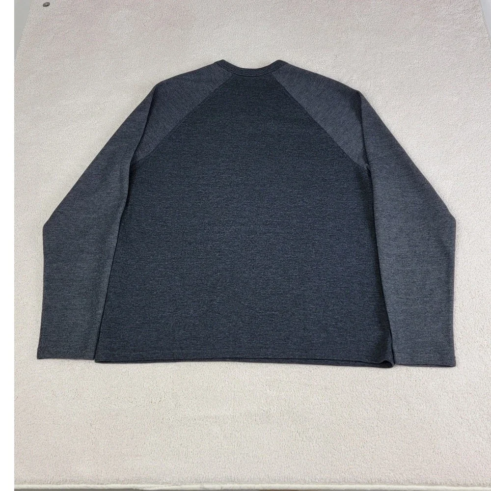 Lucky Brand NEW Mens XL Grey Henley Long Sleeve Raglan Waffle Knit Sweater Shirt